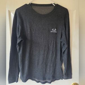 Realtree Women's Shirt M Long Sleeve Crew Neck Charcoal Gray‎